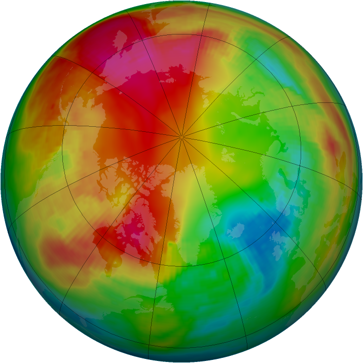 Arctic ozone map for 01 February 1981